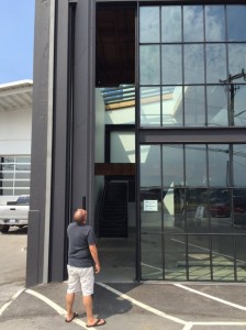 21 foot tall 2 inch thick aluminum pivot door over 4 ft wide